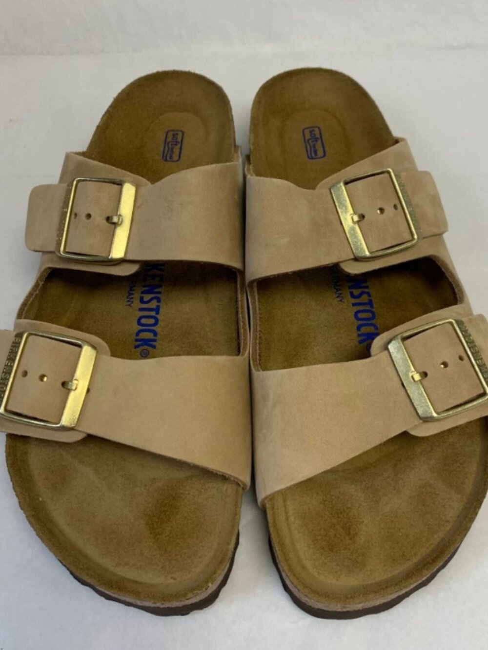 Birkenstock Arizona Sandcastle Nubuck Leather Soft Footbed Narrow Width